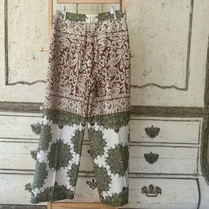 Zara pleated slacks with side pockets, zip front, high waist wide leg